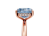 Rose gold Fancy Blue Asscher  Cut Solitaire Engagement Ring with Four-Prong Setting and Classic Band_22