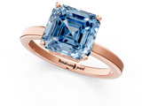 Rose gold Fancy Blue Asscher  Cut Solitaire Engagement Ring with Four-Prong Setting on a Classic Band_1