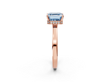 Rose gold Fancy Blue Asscher  Cut Solitaire Engagement Ring with Four-Prong Setting on a Classic Band_2