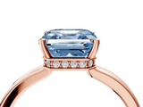 Rose gold Fancy Blue Asscher  Cut Solitaire Engagement Ring with Four-Prong Setting on a Classic Band_4