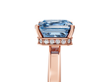 Rose gold Fancy Blue Asscher  Cut Solitaire Engagement Ring with Four-Prong Setting on a Classic Band_5