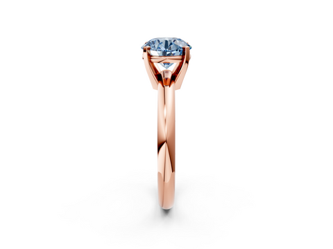 Rose gold Fancy Blue Asscher  Cut Solitaire Engagement Ring with Round Band and Four-Prong Setting_2