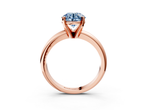 Rose gold Fancy Blue Asscher  Cut Solitaire Engagement Ring with Round Band and Four-Prong Setting_3