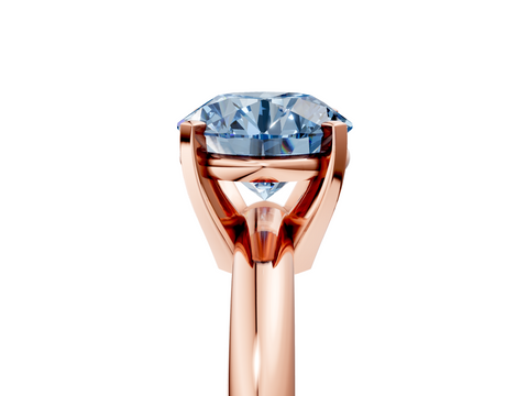 Rose gold Fancy Blue Asscher  Cut Solitaire Engagement Ring with Round Band and Four-Prong Setting_5