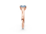 Rose gold Fancy Blue Asscher Cut Solitaire Engagement Ring with Tapered Band and Four-Prong Setting_5