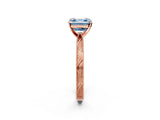 Rose gold Fancy Blue Asscher Cut Solitaire Milgrain Engraved Band with Four-Prong Setting_2