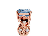 Rose gold Fancy Blue Asscher Cut Solitaire Milgrain Leaf Band with Prong Setting_17