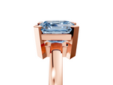 Rose gold Fancy Blue Asscher  Cut Solitaire Ring with Four-Prong Setting and Classic Band_22