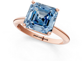 Rose gold Fancy Blue Asscher  Cut Solitaire Ring with Four-Prong Setting on a Classic Band_1