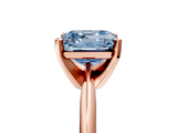 Rose gold Fancy Blue Asscher  Cut Solitaire Ring with Four-Prong Setting on a Classic Band_5