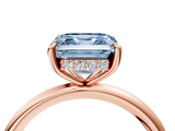 Rose gold Fancy Blue Asscher  Cut Solitaire Ring with Thin Band and Four-Prong Setting_21