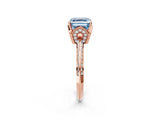 Rose gold Fancy Blue Asscher Cut Solitaire Split Shank Pave Diamond Engagement Ring with Four-Prong Setting_26