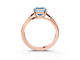 Rose gold Fancy Blue Asscher  Cut Solitaire Twist Band Ring with Four-Prong Setting_21