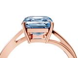 Rose gold Fancy Blue Asscher  Cut Solitaire Twist Band Ring with Four-Prong Setting_22