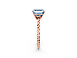 Rose gold Fancy Blue Asscher  Cut Solitaire Twisted Band with Four-Prong Setting_31