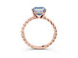 Rose gold Fancy Blue Asscher  Cut Solitaire Twisted Band with Four-Prong Setting_32