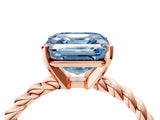 Rose gold Fancy Blue Asscher  Cut Solitaire Twisted Band with Four-Prong Setting_33
