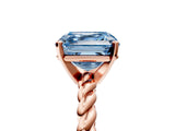 Rose gold Fancy Blue Asscher  Cut Solitaire Twisted Band with Four-Prong Setting_34