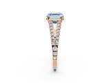 Rose gold Fancy Blue Asscher  Cut Split Shank Pave Diamond Engagement Ring with Four-Prong Setting_2
