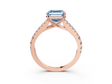 Rose gold Fancy Blue Asscher  Cut Split Shank Pave Diamond Engagement Ring with Four-Prong Setting_3