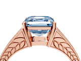 Rose gold Fancy Blue Asscher  Cut Split Shank Pave Diamond Ring with Four-Prong Setting_21