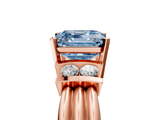 Rose gold Fancy Blue Asscher  Cut Three-Stone Channel Set Ring with Bar Prongs_5