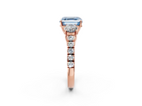 Rose gold Fancy Blue Asscher  Cut Three-Stone Diamond Pave Band with Prong Setting_53