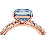Rose gold Fancy Blue Asscher  Diamond Cluster Prong-Set Solitaire Ring_4