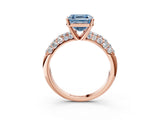 Rose gold Fancy Blue Asscher  Diamond Pavé Band Solitaire Ring with Four-Prong Setting_51