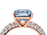 Rose gold Fancy Blue Asscher  Diamond Pavé Band Solitaire Ring with Four-Prong Setting_52