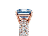 Rose gold Fancy Blue Asscher  Diamond Pavé Band Solitaire Ring with Four-Prong Setting_53