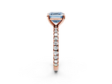 Rose gold Fancy Blue Asscher  Diamond Pavé Band Solitaire with Four-Prong Setting_2