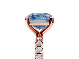 Rose gold Fancy Blue Asscher  Diamond Pavé Band Solitaire with Four-Prong Setting_5