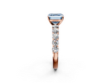 Rose gold Fancy Blue Asscher  Diamond Pavé Band Solitaire with Four-Prong Setting_56
