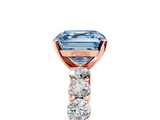 Rose gold Fancy Blue Asscher  Diamond Pavé Band Solitaire with Four-Prong Setting_59