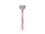 Rose gold Fancy Blue Asscher  Diamond Pavé Band with Six-Prong Setting_17