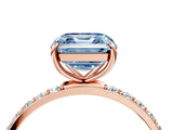 Rose gold Fancy Blue Asscher  Diamond Pavé Band with Six-Prong Setting_19