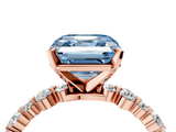 Rose gold Fancy Blue Asscher  Diamond Prong Set Engagement Ring with Pave Band_20