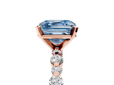 Rose gold Fancy Blue Asscher  Diamond Prong Set Engagement Ring with Pave Band_21