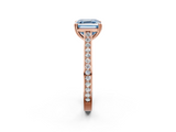 Rose gold Fancy Blue Asscher  Diamond Solitaire with Pave Band and Six-Prong Setting_56