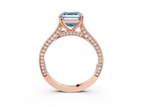 Rose gold Fancy Blue Asscher  Diamond Solitaire with Pave Band and Six-Prong Setting_57