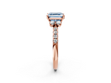 Rose gold Fancy Blue Asscher  Diamond Three-Stone Pave Band with Four-Prong Setting_18