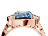 Rose gold Fancy Blue Asscher  Halo Diamond Engagement Ring with Milgrain Band and Four-Prong Setting_33