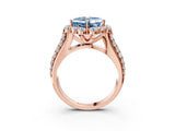 Rose gold Fancy Blue Asscher  Halo Diamond Engagement Ring with Split Shank and Prong Setting_50