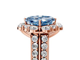 Rose gold Fancy Blue Asscher  Halo Diamond Engagement Ring with Split Shank and Prong Setting_52