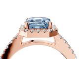 Rose gold Fancy Blue Asscher  Halo Diamond Pavé Solitaire Ring_85