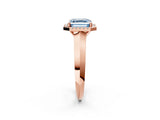Rose gold Fancy Blue Asscher  Halo Diamond Ring with Cathedral Band and Four-Prong Setting_84