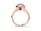 Rose gold Fancy Blue Asscher  Halo Diamond Ring with Cathedral Band and Four-Prong Setting_85