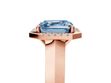 Rose gold Fancy Blue Asscher  Halo Diamond Ring with Cathedral Band and Four-Prong Setting_87