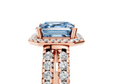 Rose gold Fancy Blue Asscher  Halo Diamond Split Shank Engagement Ring with Prong Setting_80